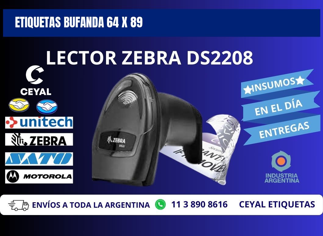 ETIQUETAS BUFANDA 64 x 89
