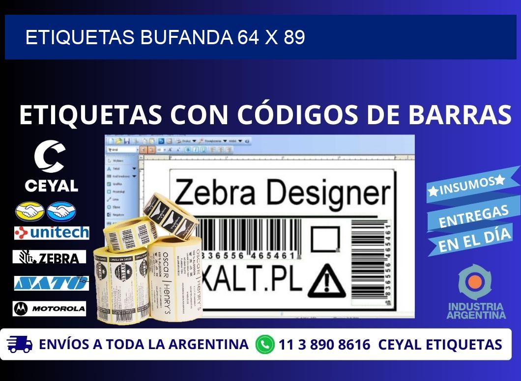 ETIQUETAS BUFANDA 64 x 89