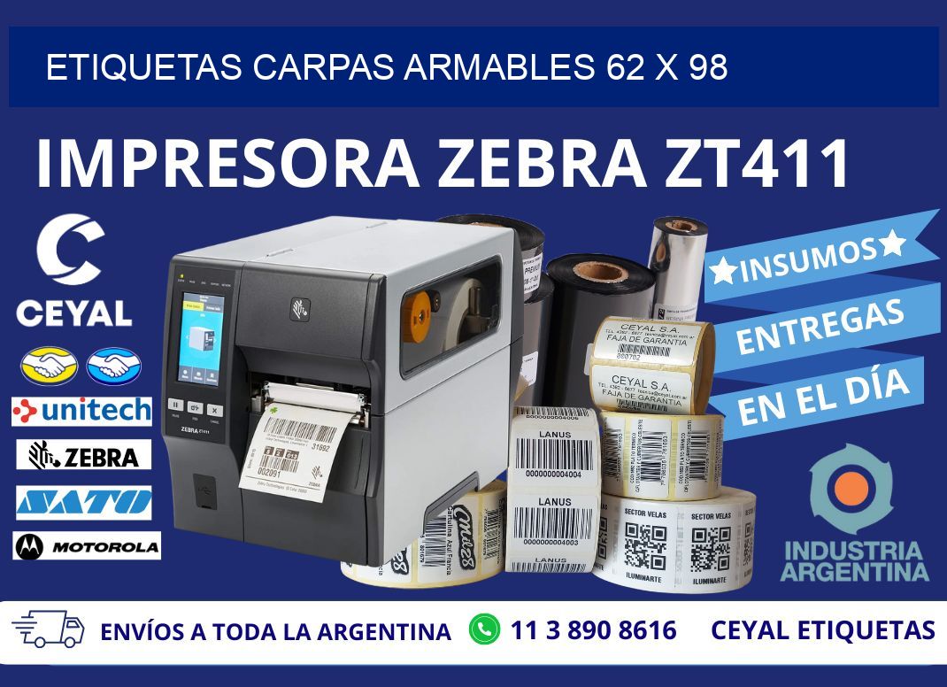 ETIQUETAS CARPAS ARMABLES 62 x 98
