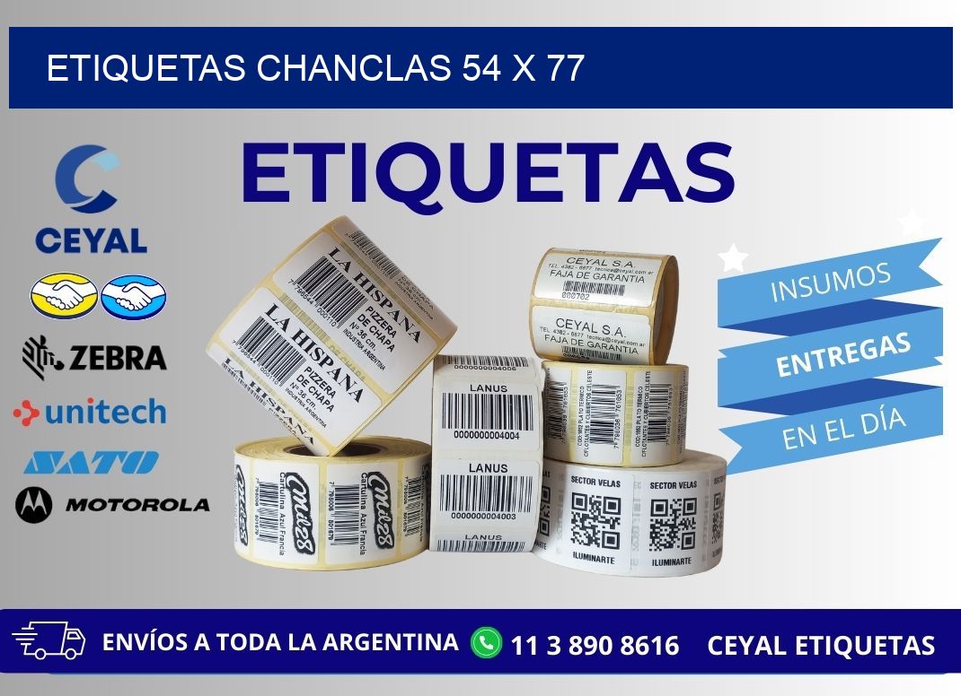 ETIQUETAS CHANCLAS 54 x 77