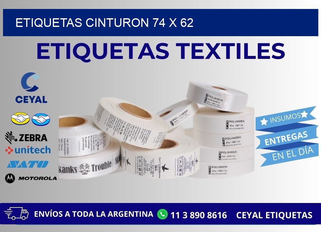ETIQUETAS CINTURON 74 x 62