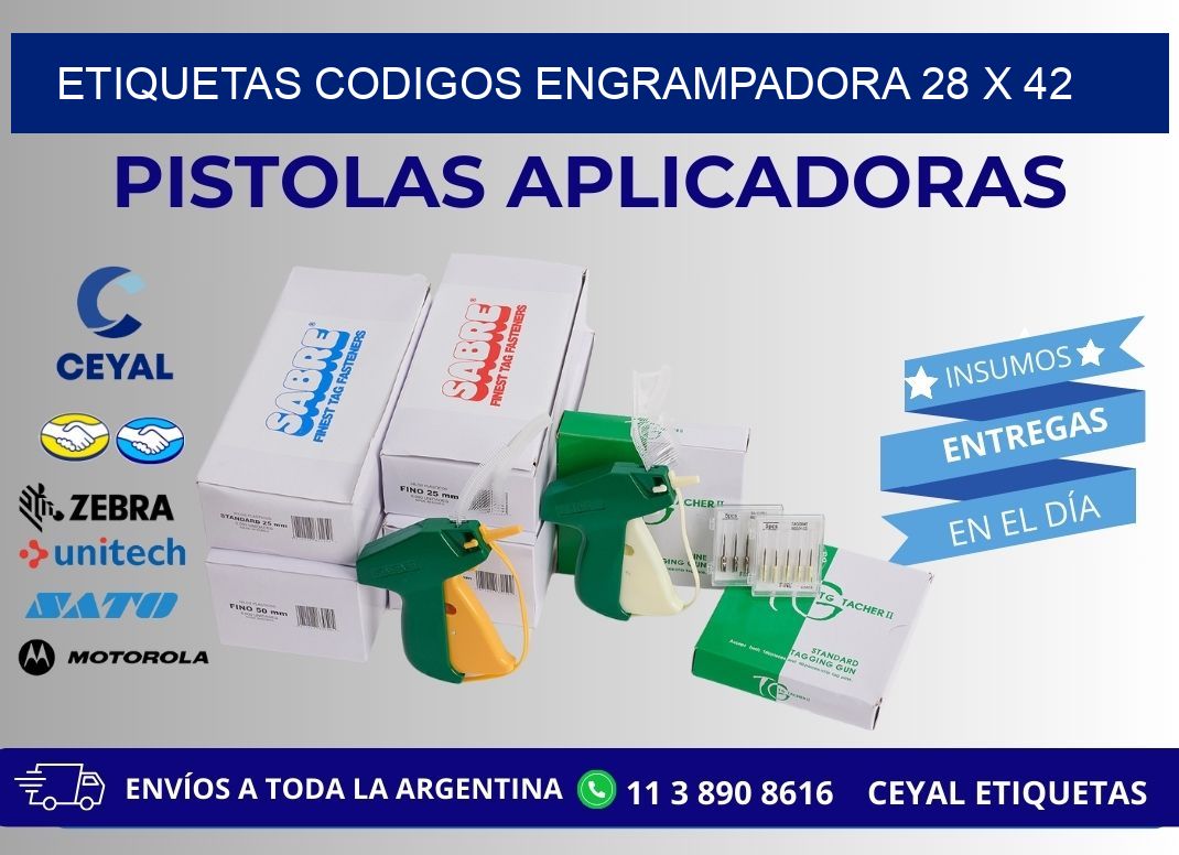 ETIQUETAS CODIGOS ENGRAMPADORA 28 x 42