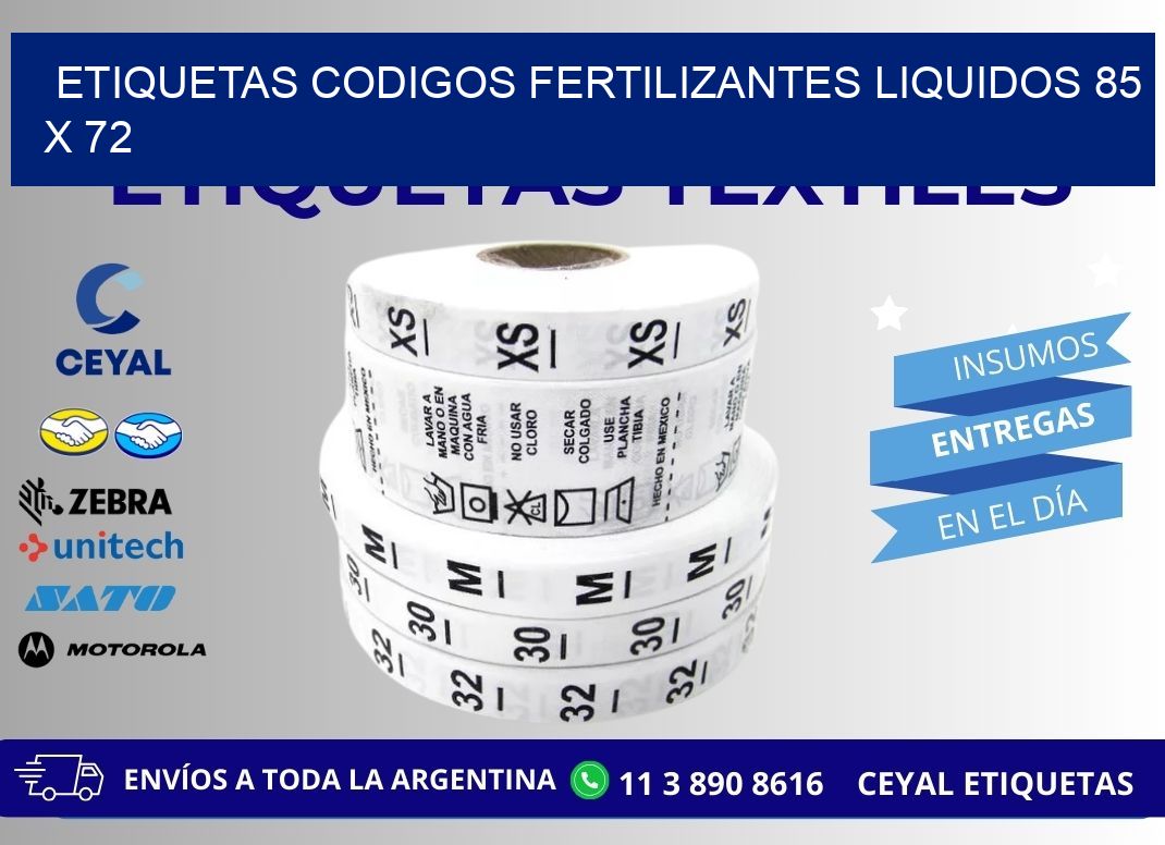 ETIQUETAS CODIGOS FERTILIZANTES LIQUIDOS 85 x 72