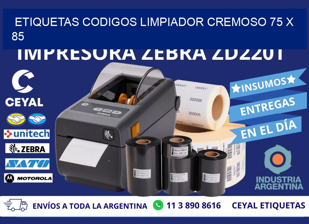 ETIQUETAS CODIGOS LIMPIADOR CREMOSO 75 x 85
