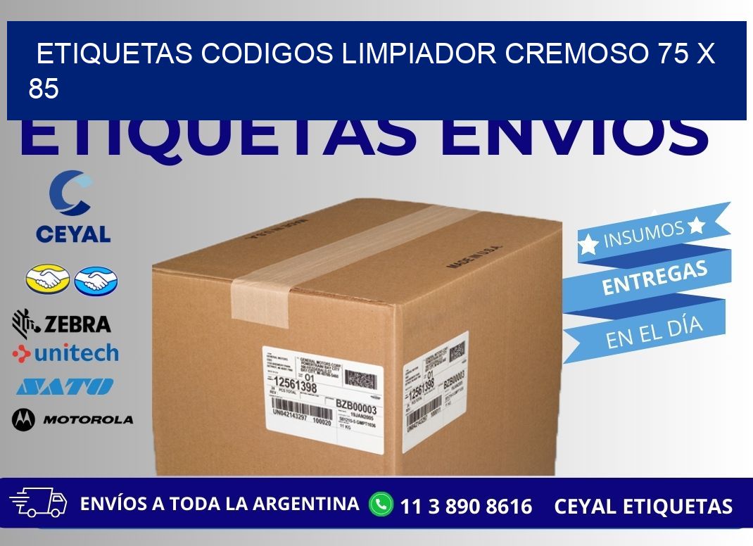 ETIQUETAS CODIGOS LIMPIADOR CREMOSO 75 x 85