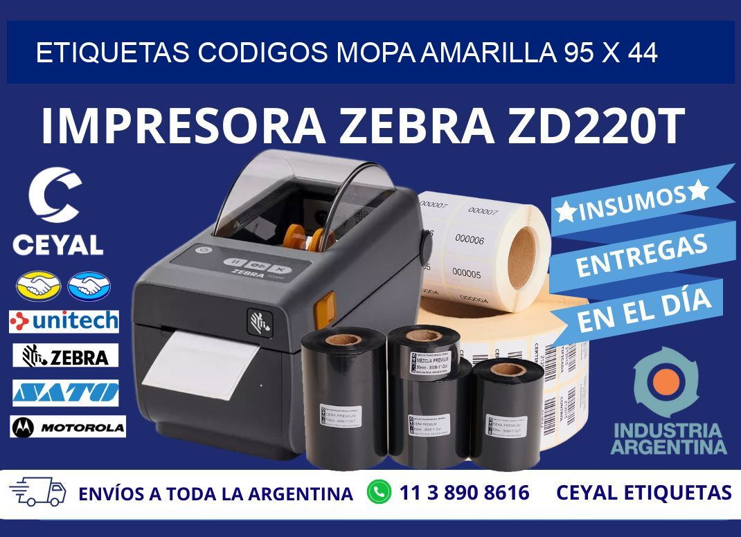 ETIQUETAS CODIGOS MOPA AMARILLA 95 x 44