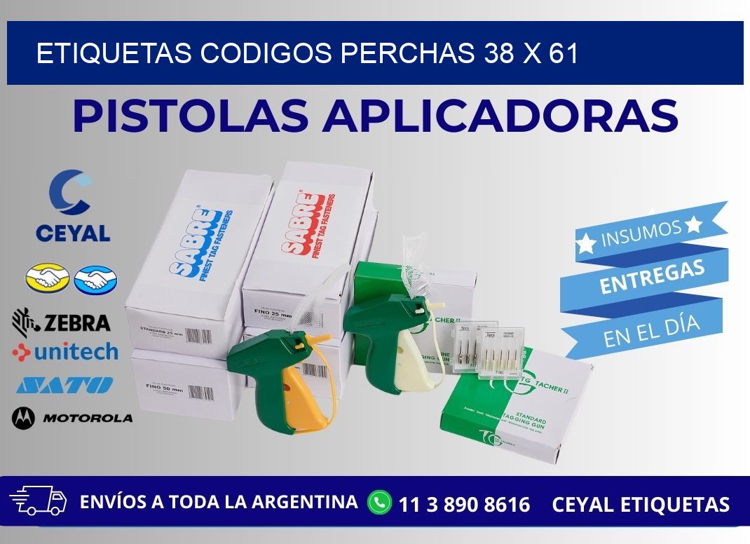 ETIQUETAS CODIGOS PERCHAS 38 x 61