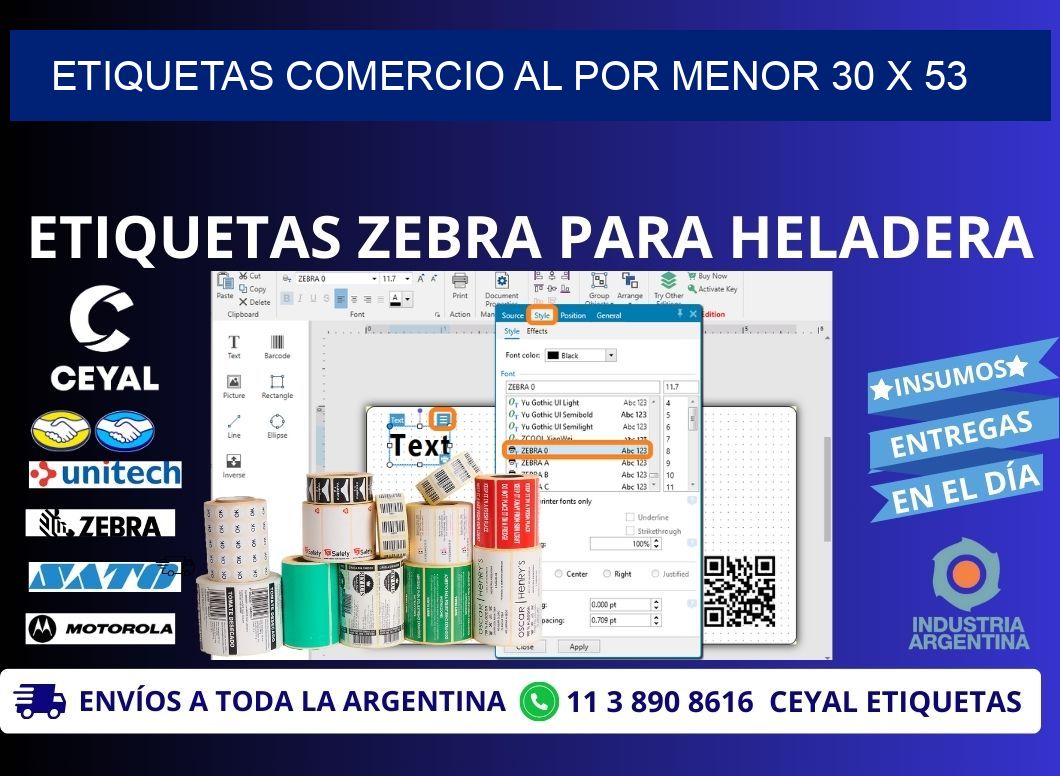 ETIQUETAS COMERCIO AL POR MENOR 30 x 53