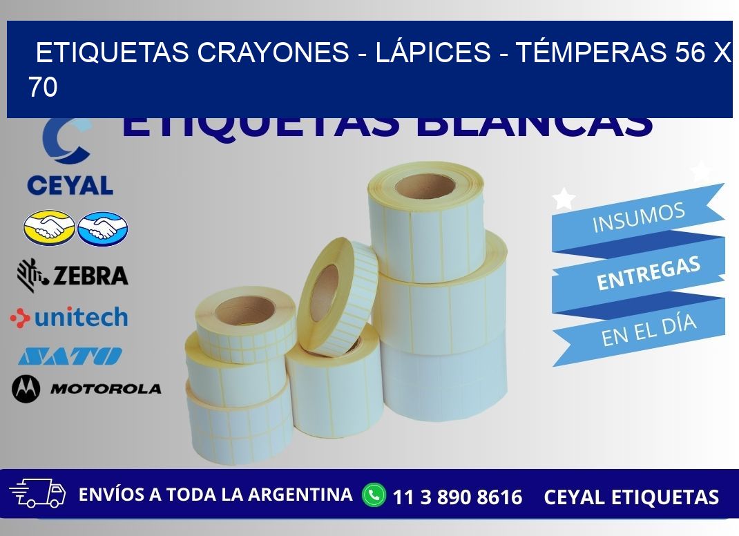 ETIQUETAS CRAYONES - LÁPICES - TÉMPERAS 56 x 70