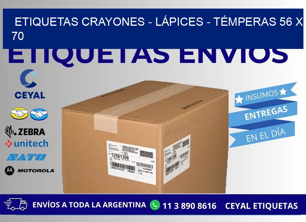 ETIQUETAS CRAYONES – LÁPICES – TÉMPERAS 56 x 70