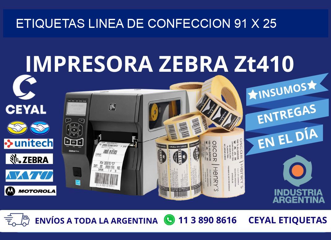ETIQUETAS LINEA DE CONFECCION 91 x 25