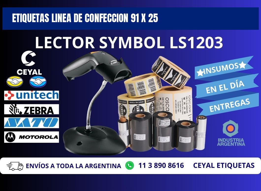 ETIQUETAS LINEA DE CONFECCION 91 x 25