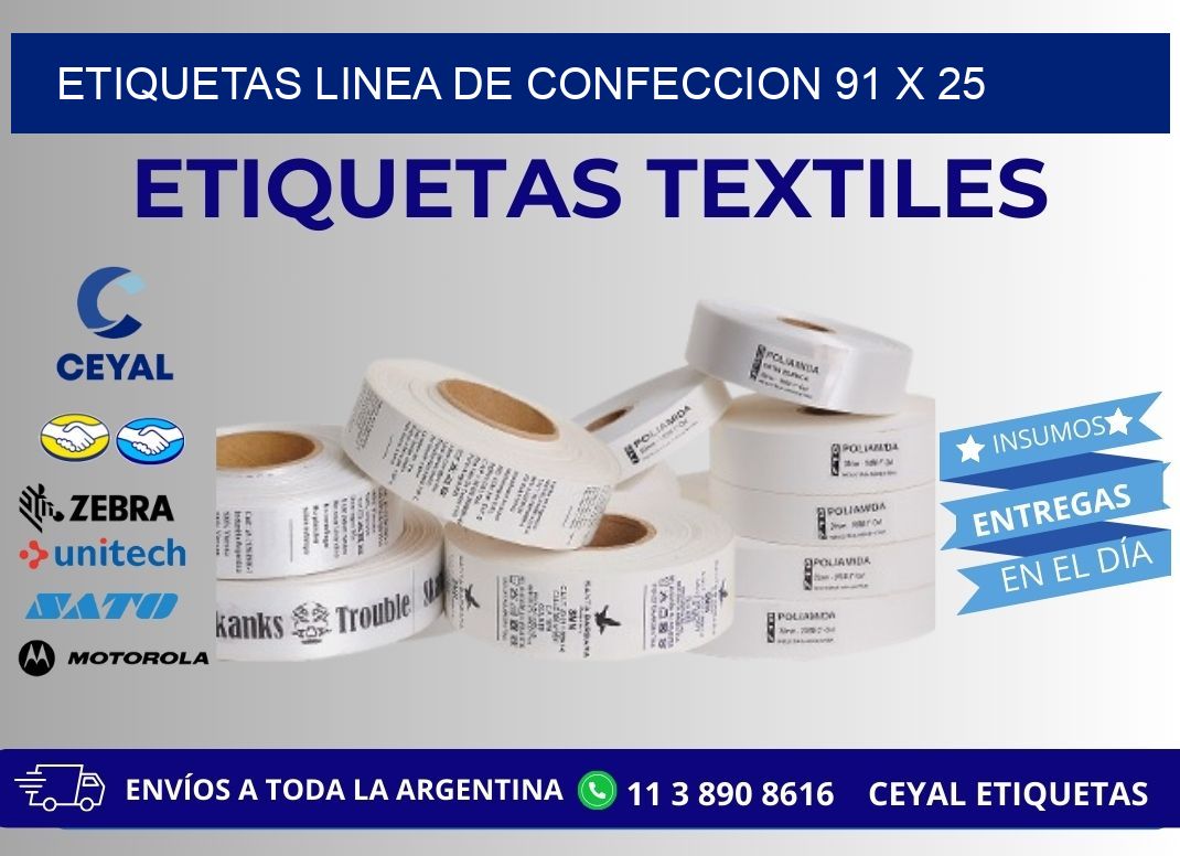 ETIQUETAS LINEA DE CONFECCION 91 x 25