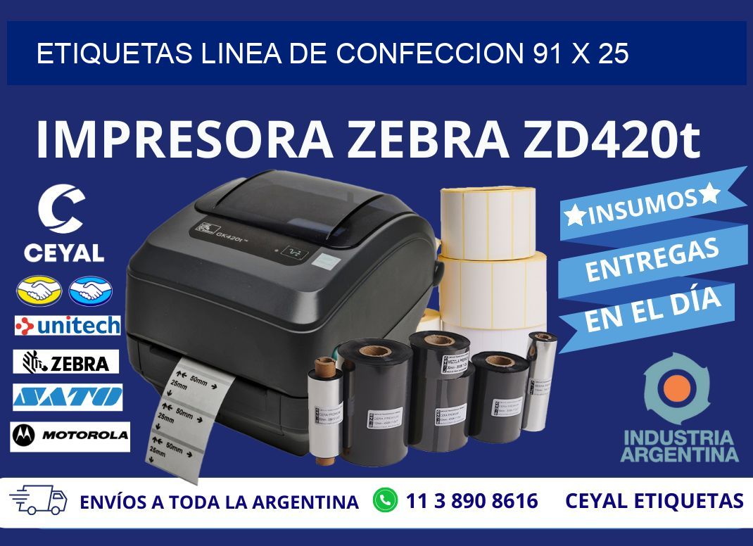 ETIQUETAS LINEA DE CONFECCION 91 x 25