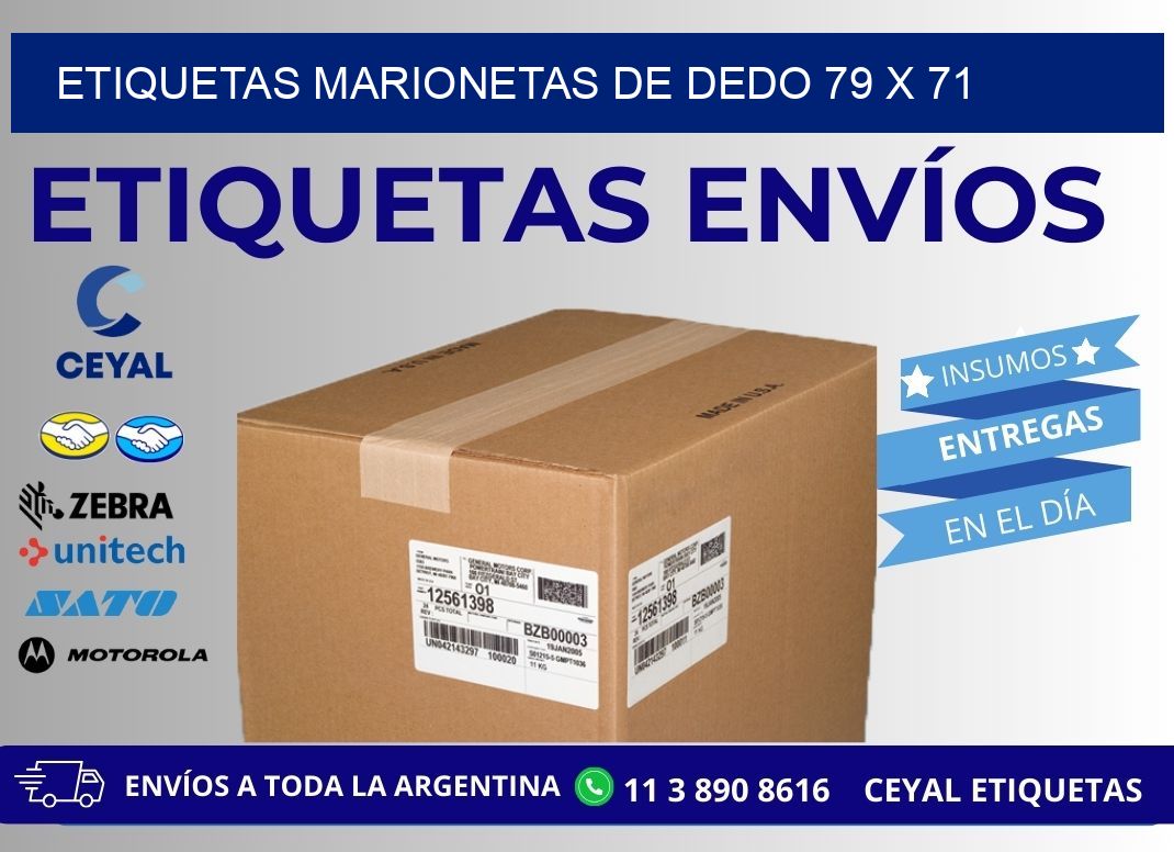 ETIQUETAS MARIONETAS DE DEDO 79 x 71