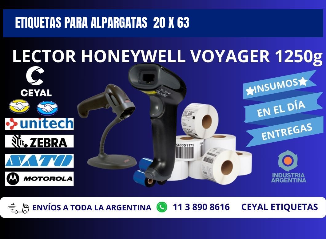 ETIQUETAS PARA ALPARGATAS  20 x 63