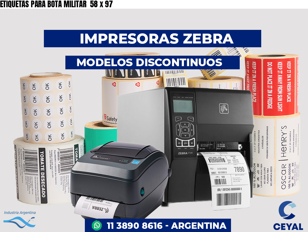 ETIQUETAS PARA BOTA MILITAR  58 x 97