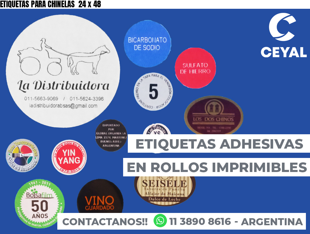 ETIQUETAS PARA CHINELAS  24 x 48