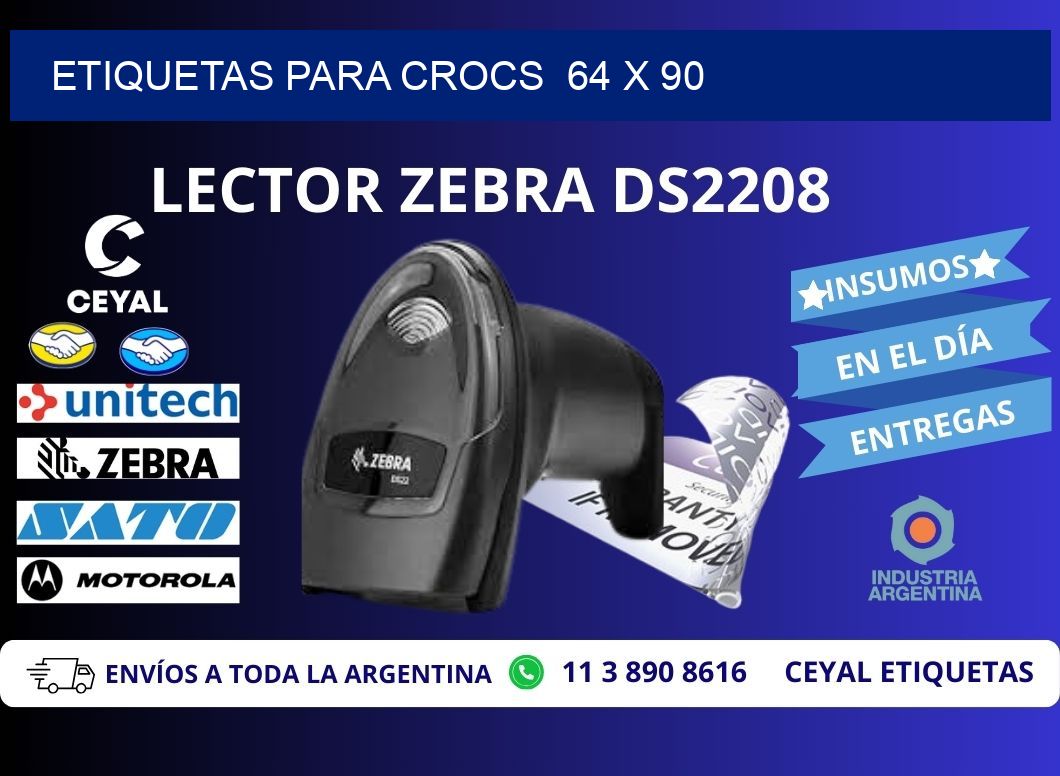 ETIQUETAS PARA CROCS  64 x 90