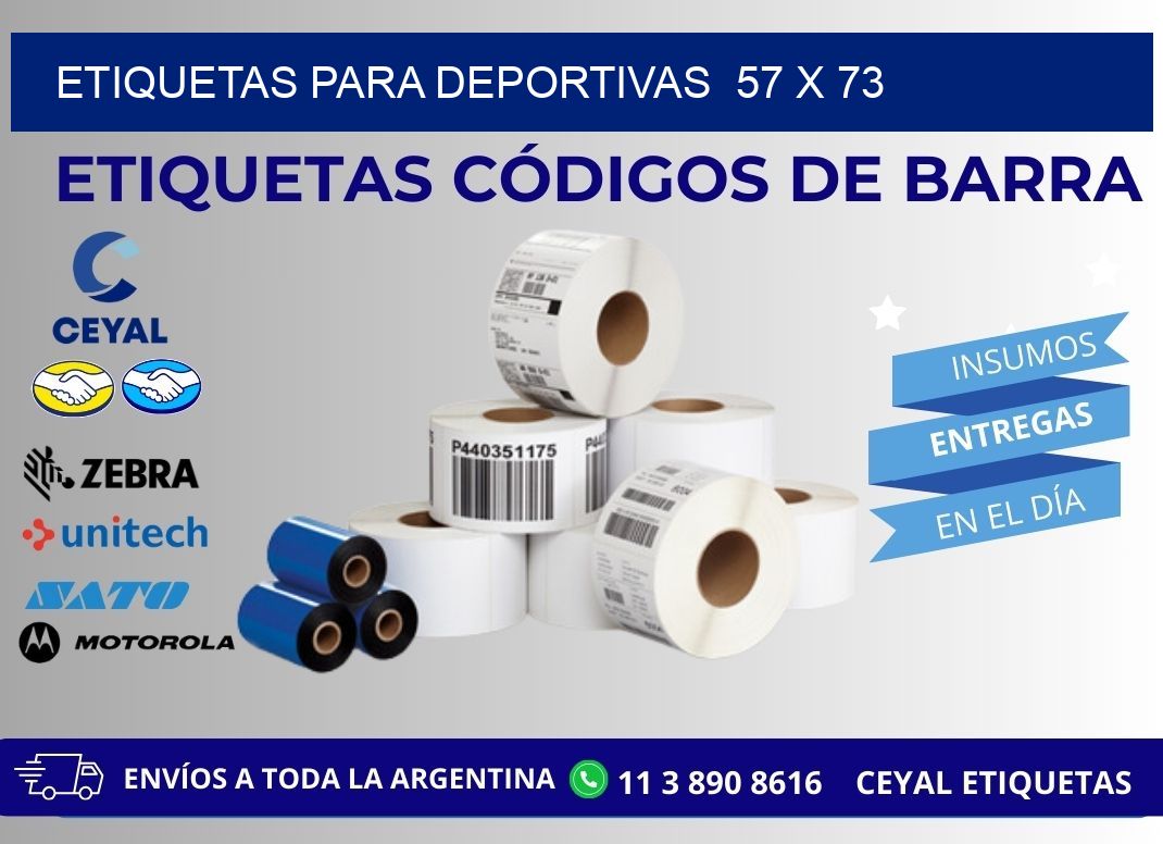 ETIQUETAS PARA DEPORTIVAS  57 x 73
