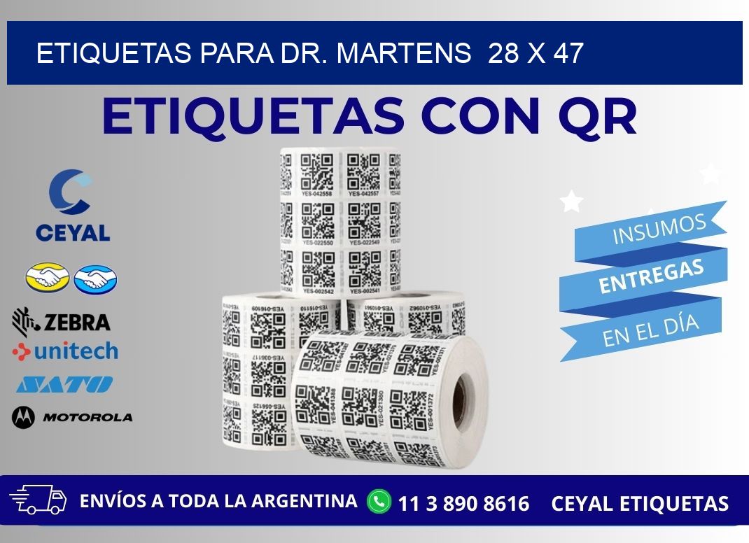 ETIQUETAS PARA DR. MARTENS  28 x 47