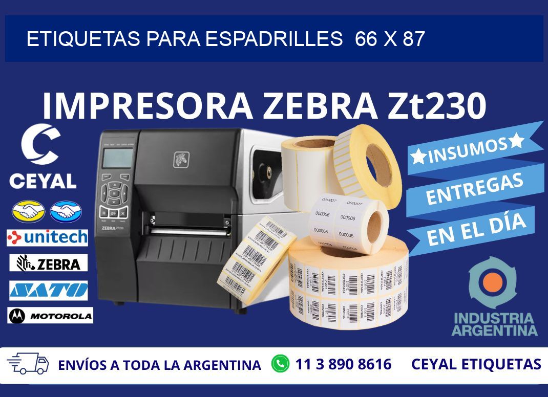 ETIQUETAS PARA ESPADRILLES  66 x 87