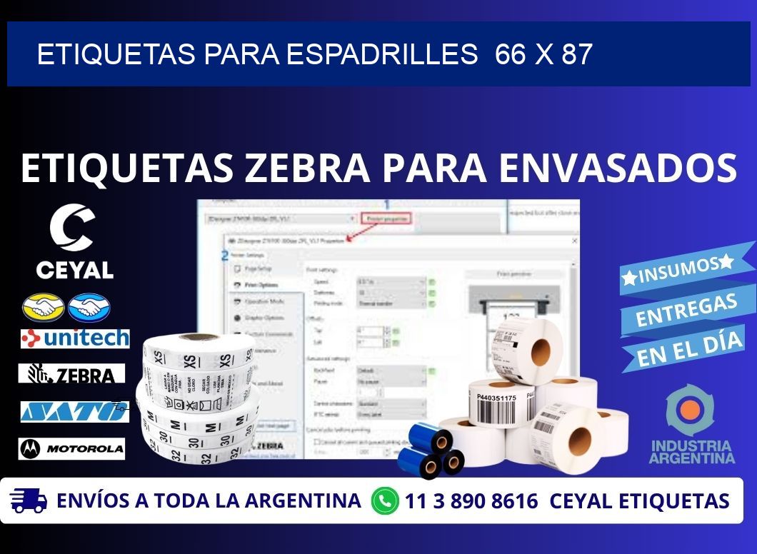 ETIQUETAS PARA ESPADRILLES  66 x 87