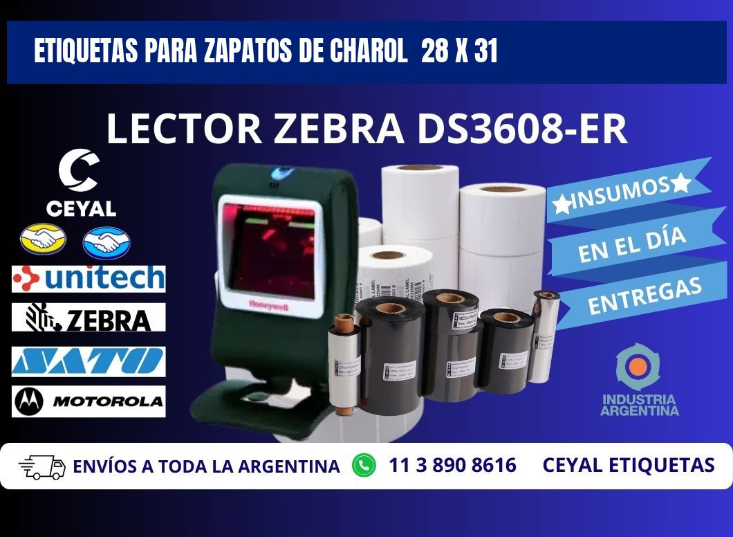 ETIQUETAS PARA ZAPATOS DE CHAROL  28 x 31