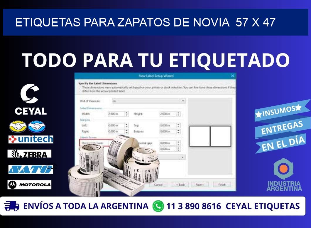 ETIQUETAS PARA ZAPATOS DE NOVIA  57 x 47