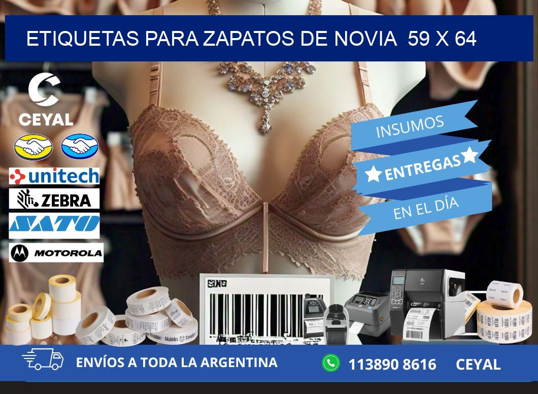 ETIQUETAS PARA ZAPATOS DE NOVIA  59 x 64