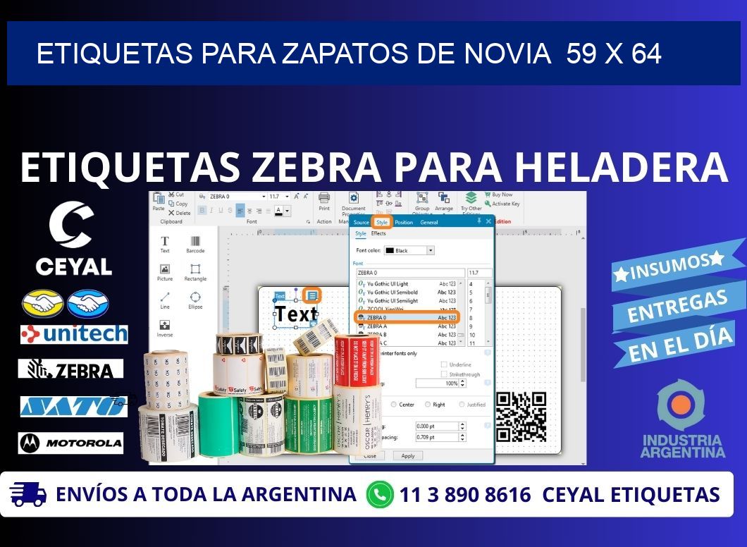 ETIQUETAS PARA ZAPATOS DE NOVIA  59 x 64