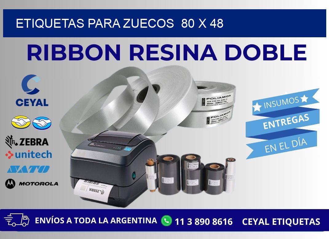 ETIQUETAS PARA ZUECOS  80 x 48