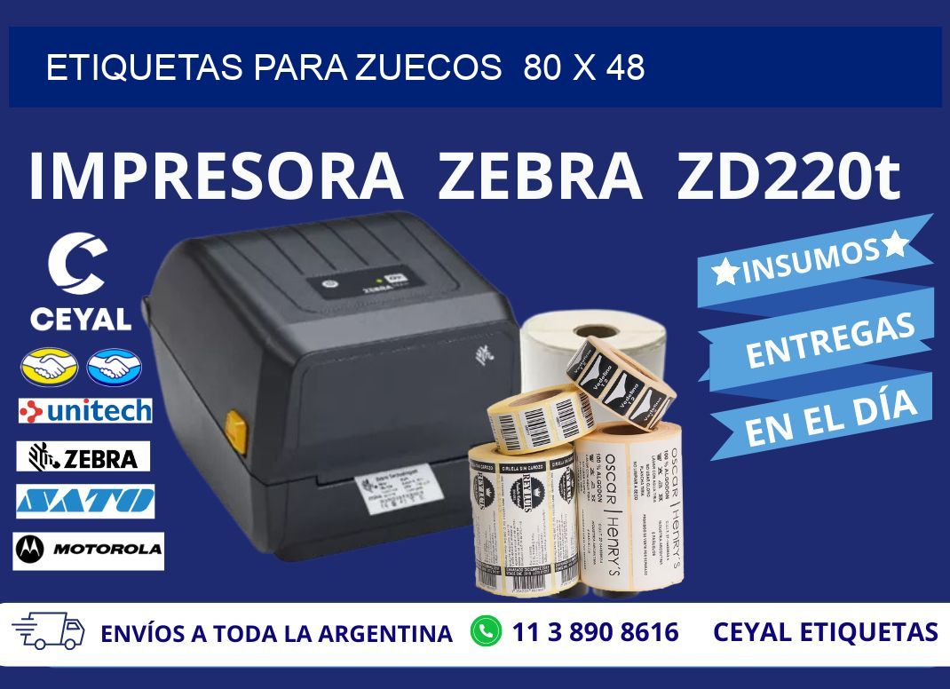 ETIQUETAS PARA ZUECOS  80 x 48