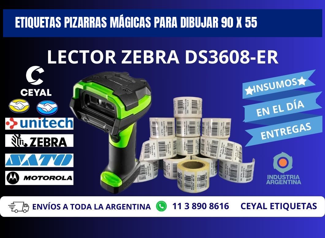 ETIQUETAS PIZARRAS MÁGICAS PARA DIBUJAR 90 x 55