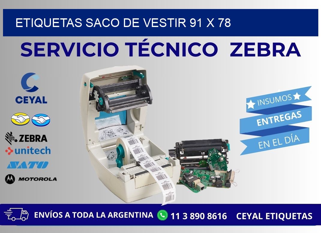 ETIQUETAS SACO DE VESTIR 91 x 78