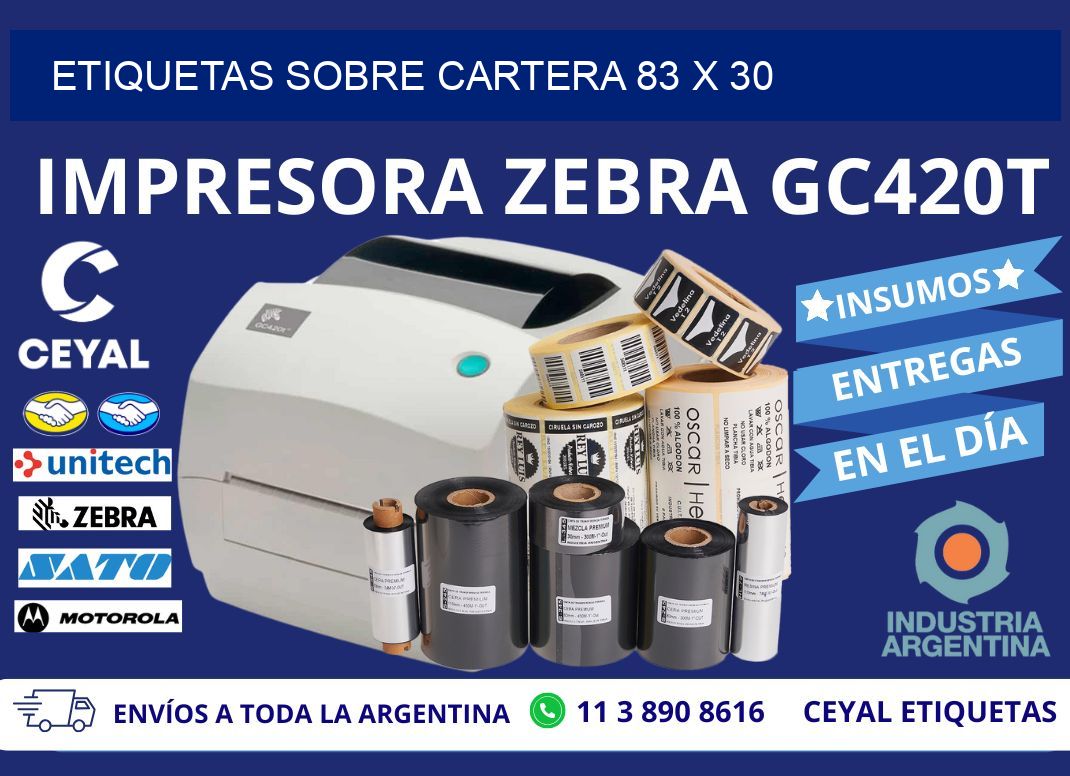 ETIQUETAS SOBRE CARTERA 83 x 30