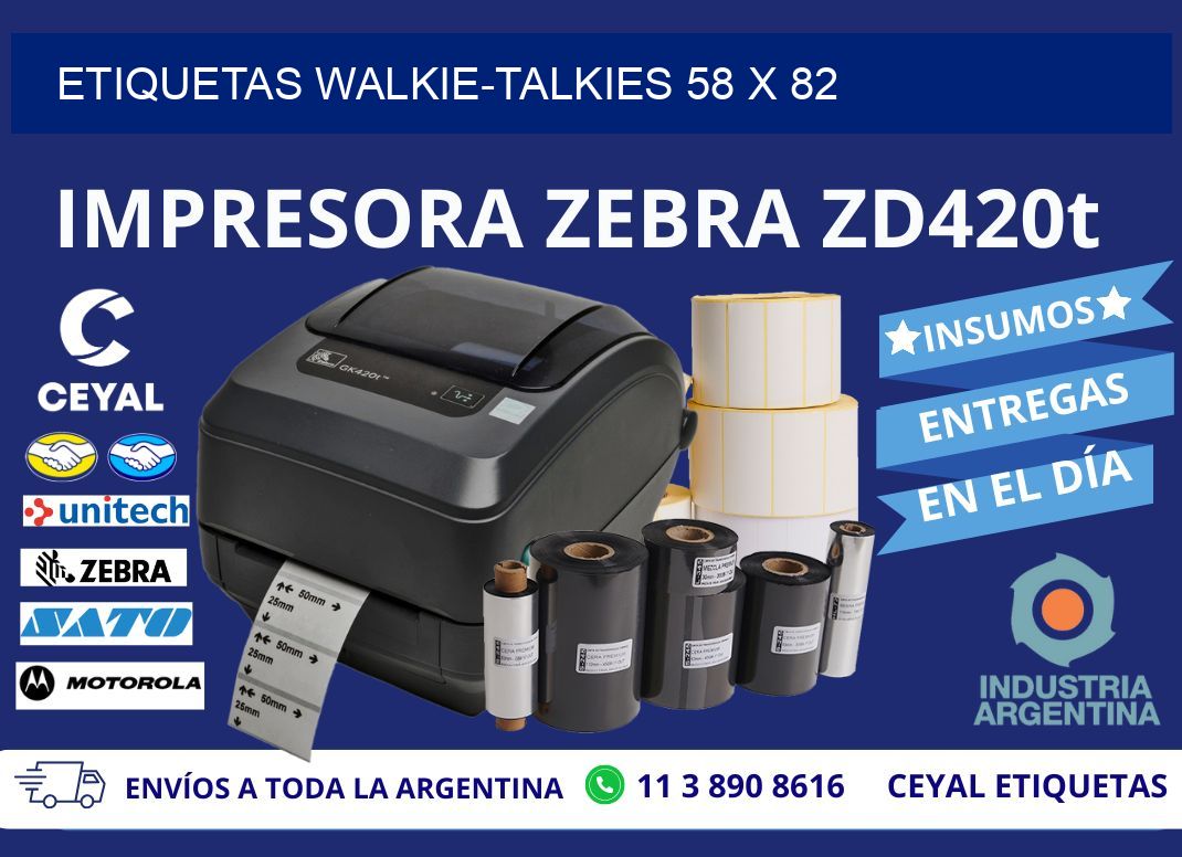 ETIQUETAS WALKIE-TALKIES 58 x 82