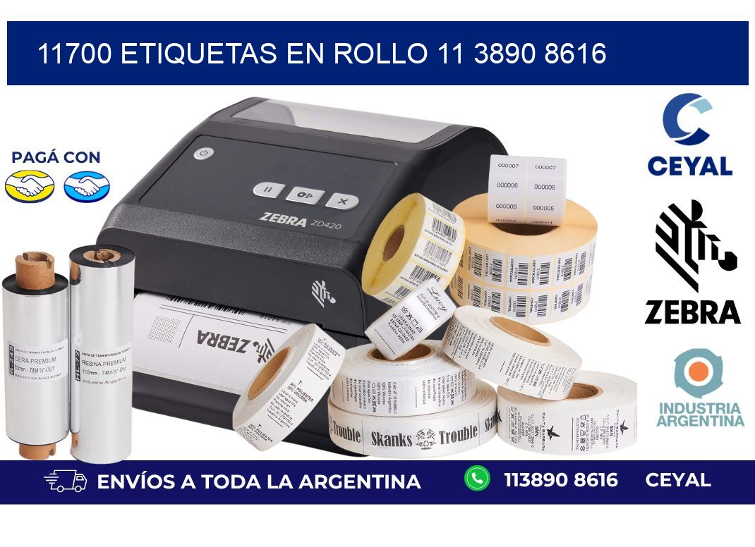 11700 ETIQUETAS EN ROLLO 11 3890 8616