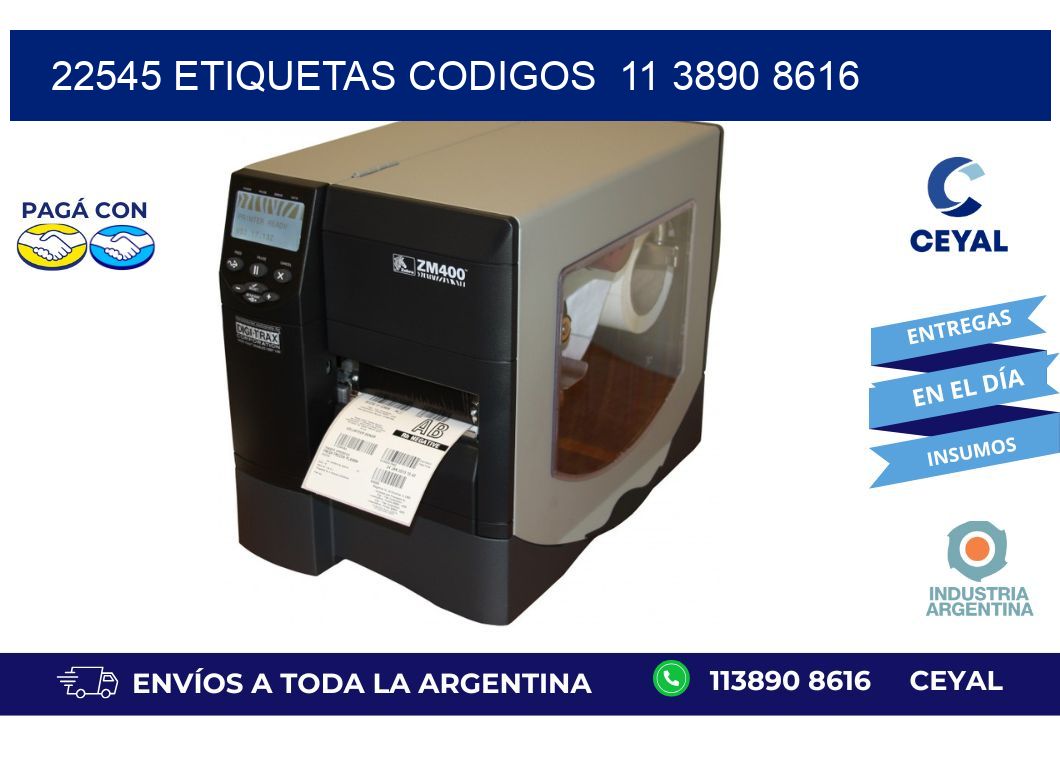 22545 ETIQUETAS CODIGOS  11 3890 8616