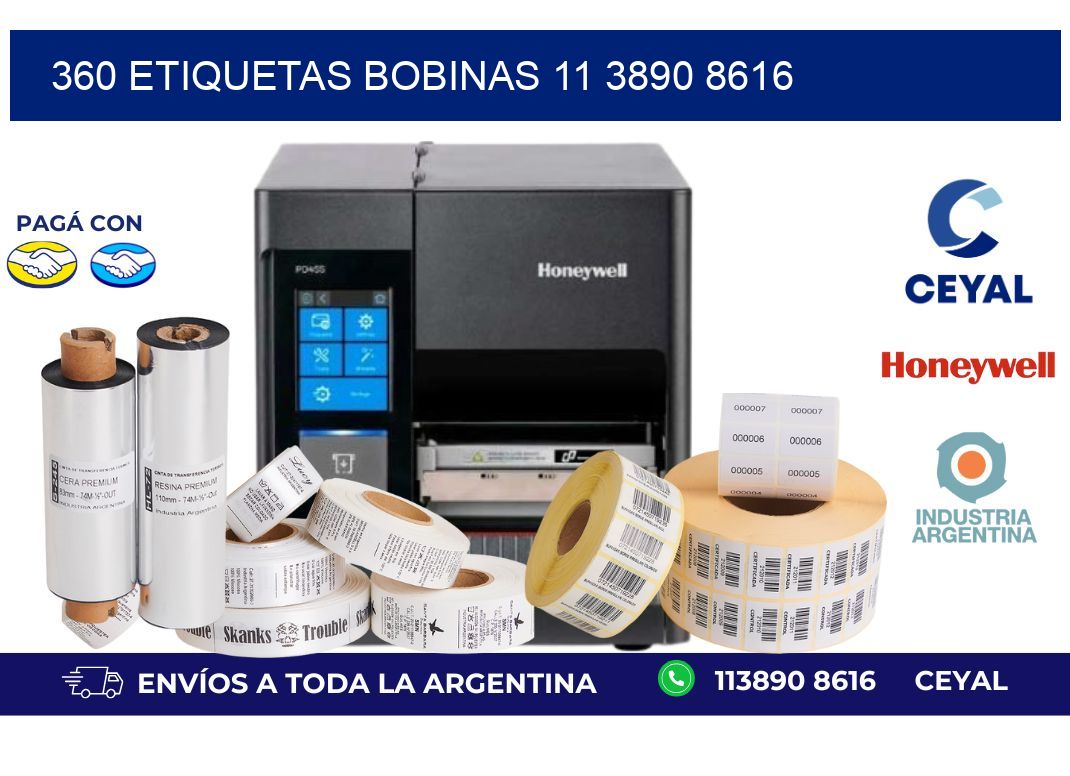 360 ETIQUETAS BOBINAS 11 3890 8616