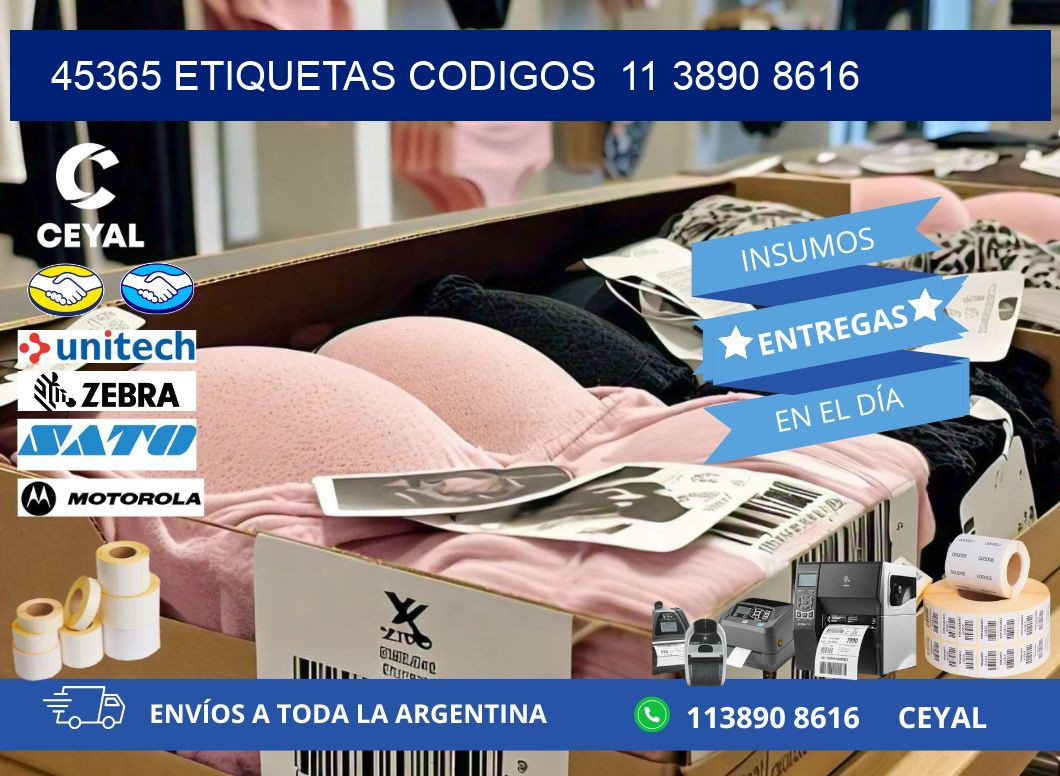 45365 ETIQUETAS CODIGOS  11 3890 8616