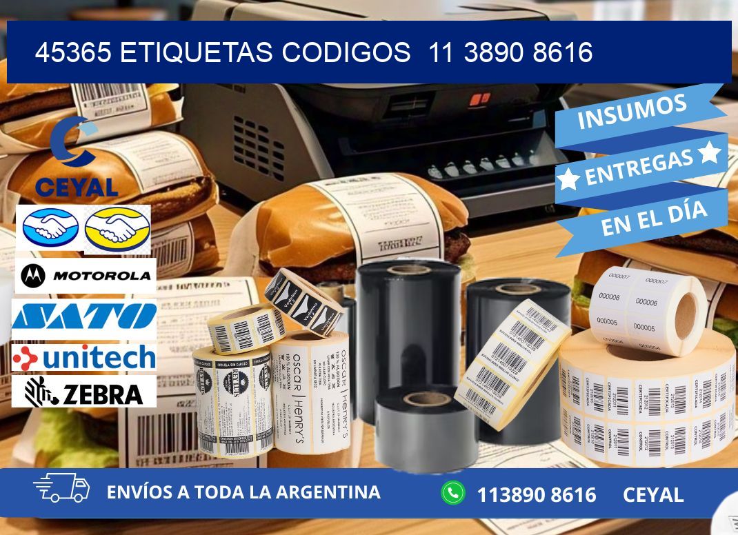 45365 ETIQUETAS CODIGOS  11 3890 8616