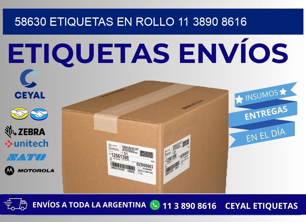 58630 ETIQUETAS EN ROLLO 11 3890 8616