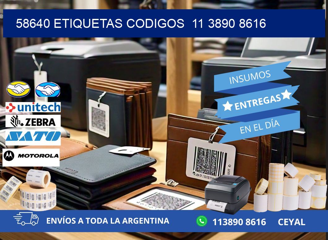 58640 ETIQUETAS CODIGOS  11 3890 8616