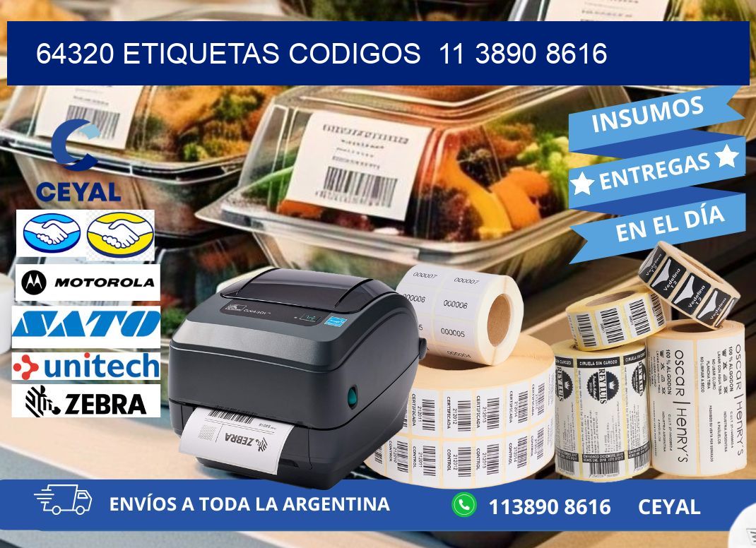 64320 ETIQUETAS CODIGOS  11 3890 8616