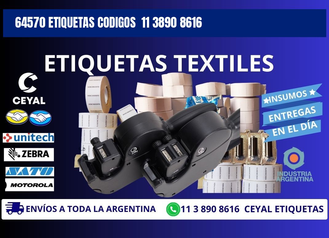 64570 ETIQUETAS CODIGOS  11 3890 8616