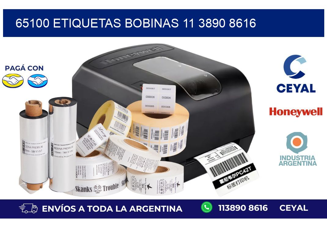 65100 ETIQUETAS BOBINAS 11 3890 8616