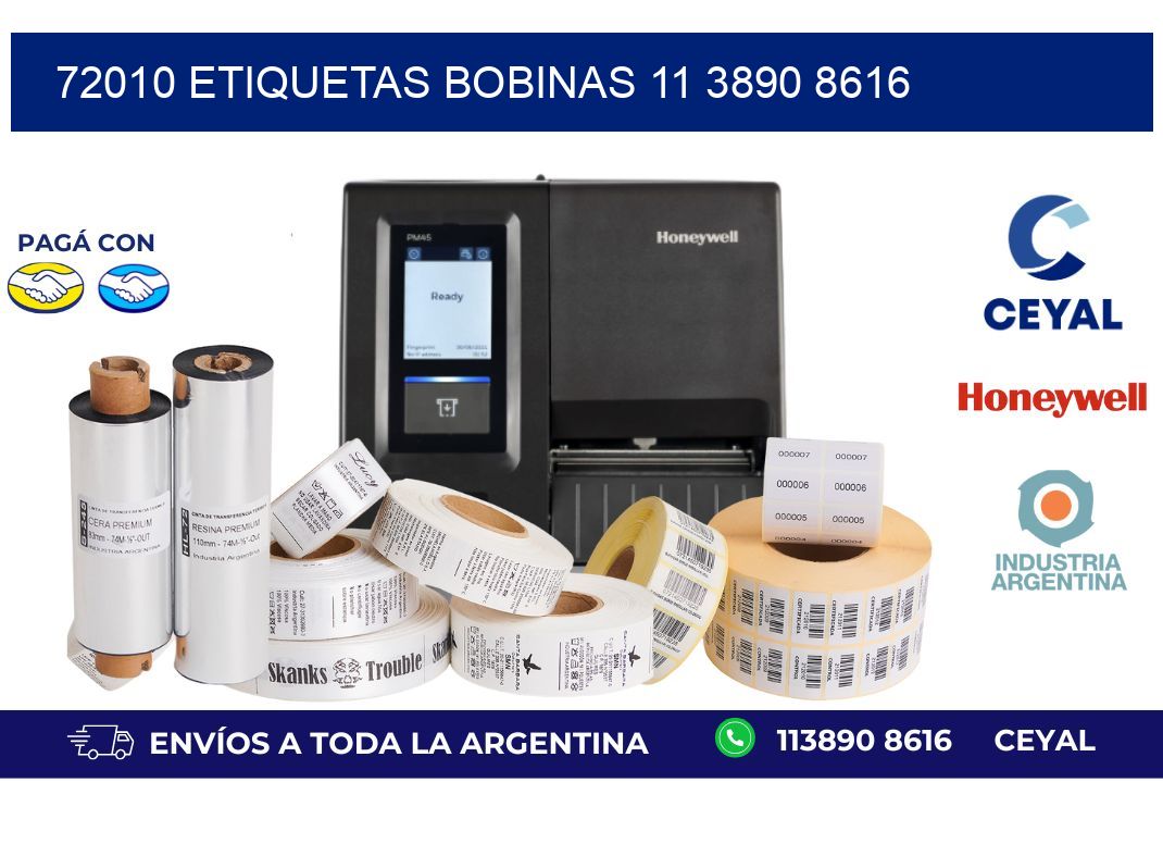72010 ETIQUETAS BOBINAS 11 3890 8616