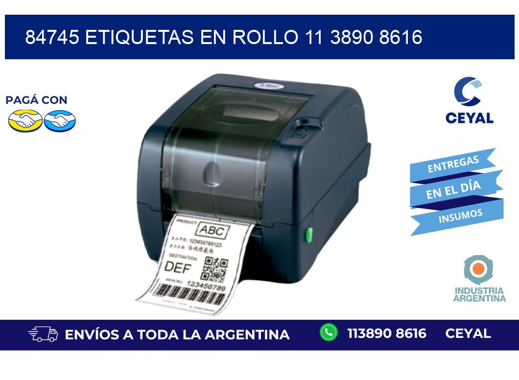 84745 ETIQUETAS EN ROLLO 11 3890 8616