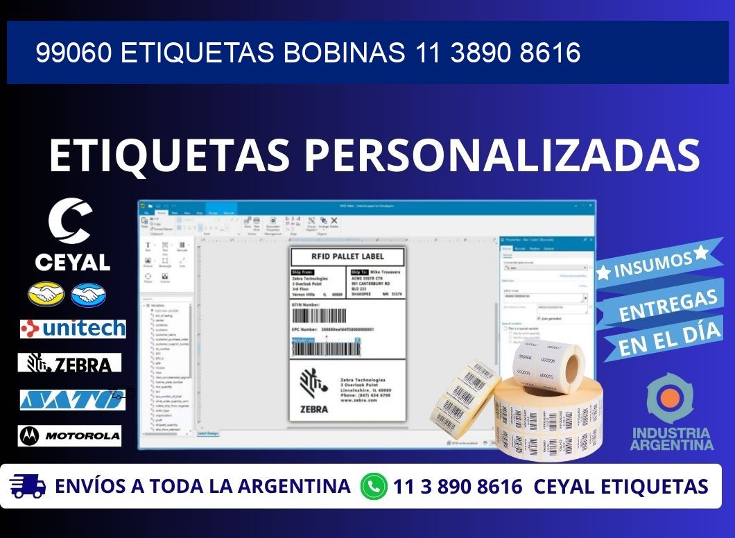 99060 ETIQUETAS BOBINAS 11 3890 8616